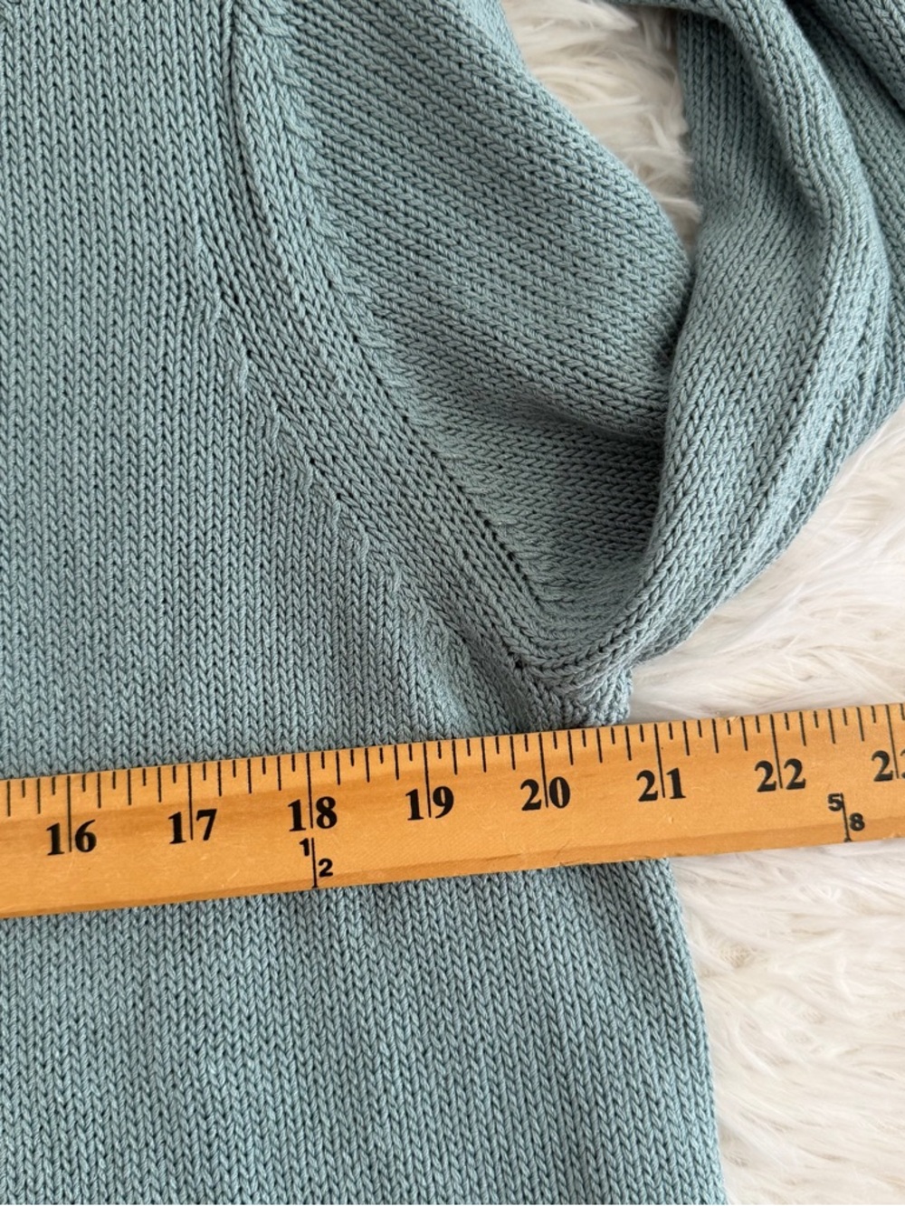 Sundance Womens Dover Pointelle Knit Cardigan Button Sweater Size XL Blue Green - Picture 6 of 9